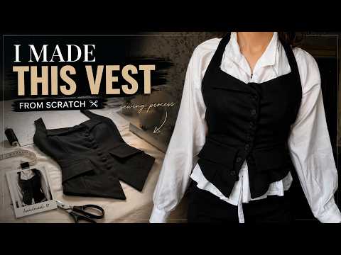 I Made a Perfect Black Vest From Scratch | Sewing Tutorial