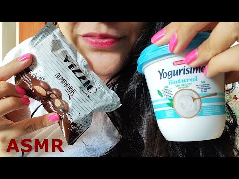 ASMR COMIENDO ALMENDRAS CON CHOCOLATE + YOGURT | Platicamos un rato | ASMR en Español