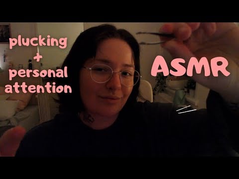 ASMR Plucking Your Negative Energy | tongue clicking, personal attention, close up