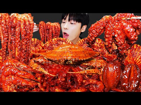 ASMR MUKBANG | 직접 만든 해물찜 대왕 킹크랩 문어 팽이 버섯 먹방 & 레시피  KING CRAB, OCTOPUS, SEAFOOD