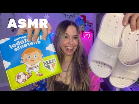 ASMR MOSTRANDO PRESENTES DO NATAL MEU E DO APOLINHO 🎄💚