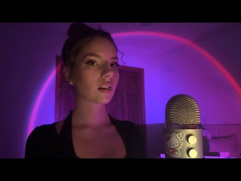 asmr close up whispering and gum chewing 