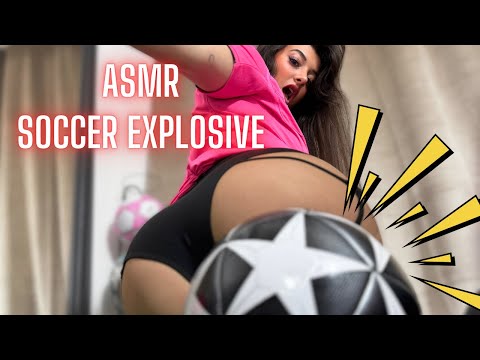 I explode my soccer ball by sitting on it ASMR🤯