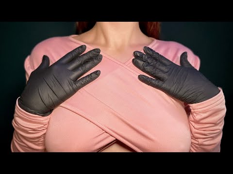 ASMR Collar Bone Tapping + Fabric Scratching w Latex Gloves