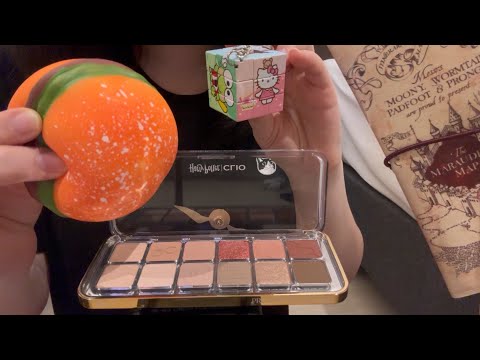 ASMR Best triggers for sleep 😴 (Harrypotter pouch, Squishy, Sanrio cube😎)/ Tapping, scratching 💜