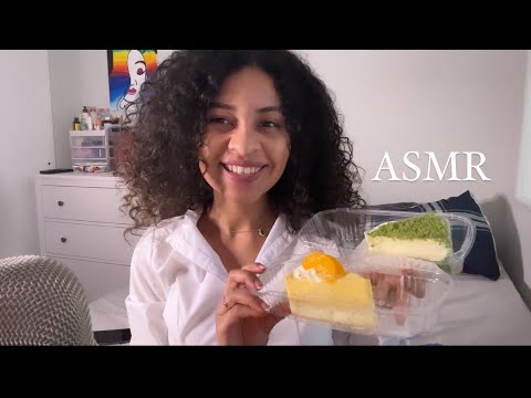 ASMR COMIENDO CHEESECAKE DE TE VERDE Y MANGO (hablando)