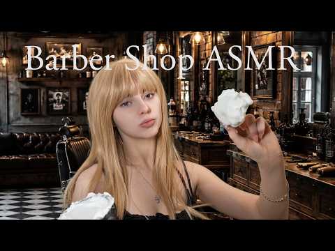 ASMR Barber Shop Haircut with Soft Rain Sounds