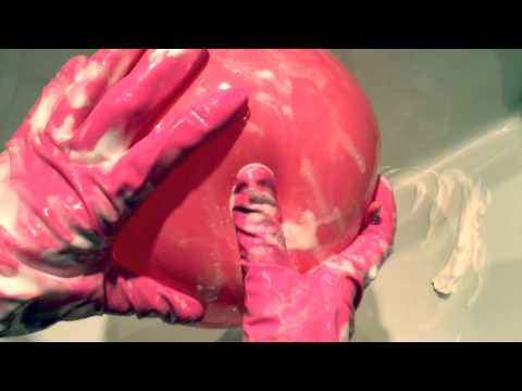 Rubber Gloves👐 in Pink with Soapy💦🎈 Balloon  [[ASMR]]