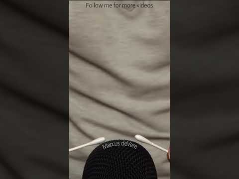 ASMR Slowly Brushing Cotton Buds On Microphone #short