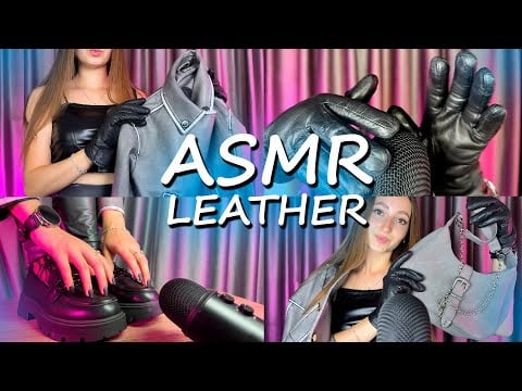 ASMR ONLY LEATHER TRIGGERS | Relaxing Leather Gloves SOUNDS | No Talking