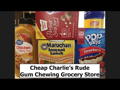 ASMR Gum Chewing Rude Grocery Store. Whispered. Funny