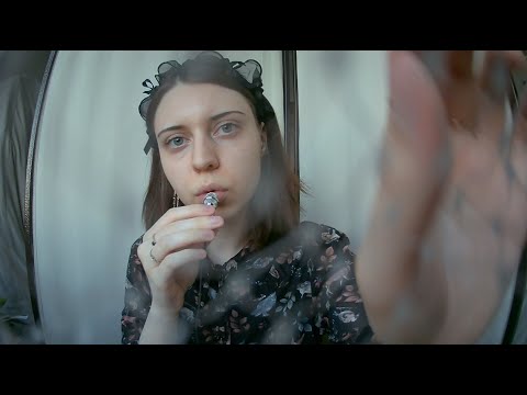 ASMR| Spider web removing & mini mic mouth sounds| Паутинка & звуки рта🕷🕸