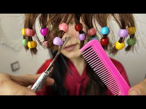 cut and style your bangs for a festival | asmr