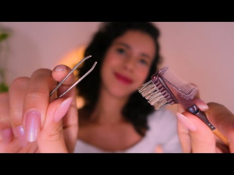 ASMR | AMIGA FAZENDO SUA SOBRANCELHA | INDUÇÃO DO SONO