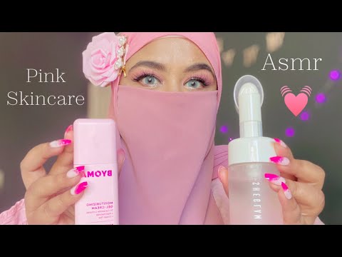 ASMR - Doing Your Pink Skincare 💞🧴