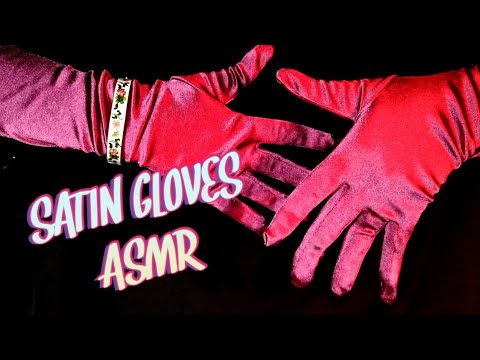 Red Satin Gloves ASMR 🧤 RANDOM & UNEXPECTED Hand Movements 🌸 Soft Speaking & Rain Sounds ☔