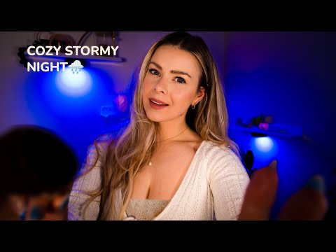 ASMR 1 Hour | Cozy Stormy Night 🌧️Pampering Tingles & Whispered Personal Attention