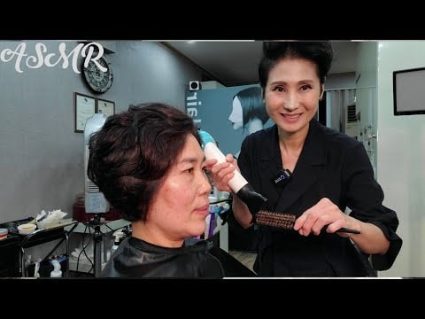 미용실 ASMR  정수리 뿌리 연화펌    Root softening perm /Korean hair salon