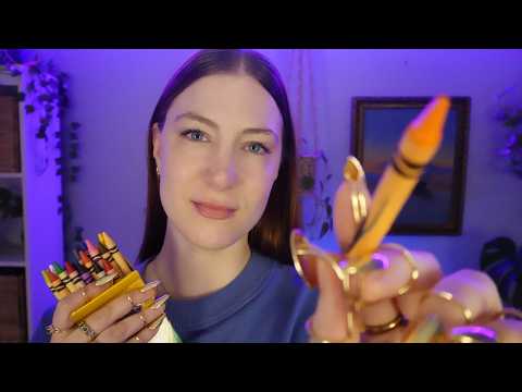 ASMR Rainy Visual Triggers 🌧️ Drawing On Your Face ✏️  Back To School Roleplay