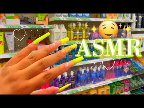 ASMR IN DOLLAR TREE 💚💰✨| FAST TAPPING, ORGANIZATION, SCRATCHING...(TINGLY 😩🔥)