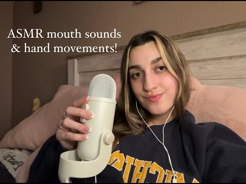 ASMR up-close mouth sounds and hand movements (high sensitivity)