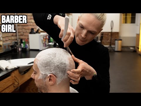 💈 Barber Girl | Head Shave with Massage at @nomadbarber | BINAURAL ASMR