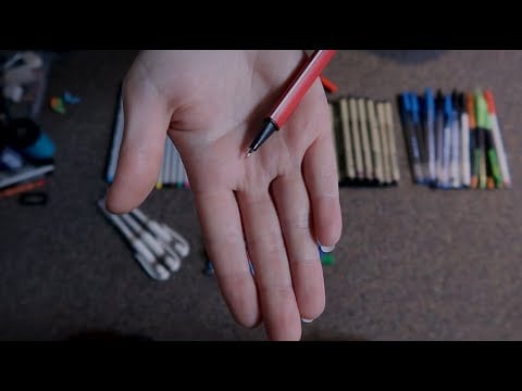 d(~.~)b - Tingly Sorting & Rummaging Through My Art Supply Box (ASMR Whispered)