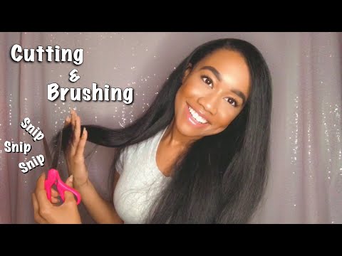 [ASMR] Hair Brushing and Cutting (Asmr hair play) (Scalp Massage)