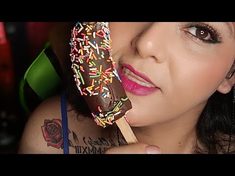 ASMR comiendo chocobanana 🍌 plátano con chocolate 🍫