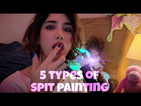 ASMR 5 Types Of Spitpainting | Best spitpainting for deep sleep | ای اس ام آر | Asmrفارسی