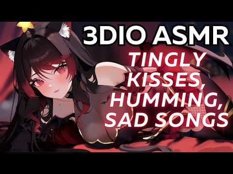 【3DIO ASMR】🌸 soft singing you to sleep~ ♡ tingly kisses, humming, sad songs