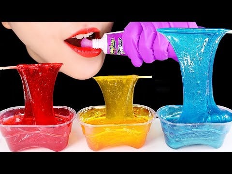 ASMR BUBBLE JELLY ASMR CHEWING GUM ASMR EDIBLE SLIME ASMR