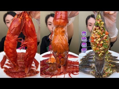 🦐🎊 Giant Red Hot Seafood Mukbang  거대한 붉은 해산물 먹방  巨大な真っ赤なシーフードモッパン  巨型红辣海鲜吃播