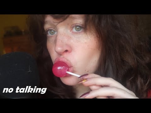 lollipop eating and licking, no talking ASMR (intense mouth, eating, biting and breathing sounds)
