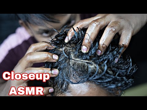 Satisfying Closeup Head Scratching ASMR With Oil | ASMR Sculp Scratching And Tapping | Neck Cracking