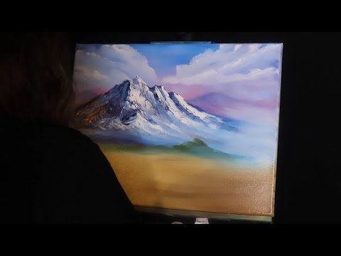 following a bob ross painting tutorial WITH BOB ROSS PAINTS asmr