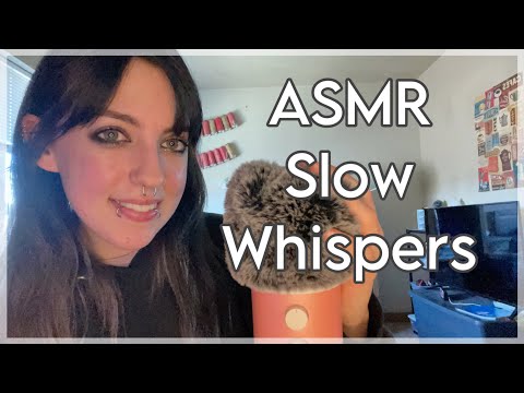 ASMR Breathy Slower Whispers ~ up close, hand movements