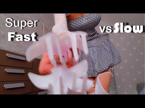 ASMR Super Fast & Agressive to Slow | Scratching, Tapping, w/ Mouth Sounds