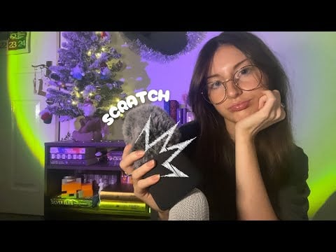 ASMR Lowlight mic scratching💤 (fluffy cover, foam, bare mic) Pokémon Advent Day 8