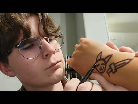 ASMR a sketchy guy gives you a tattoo