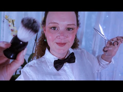 Barbershop ASMR Roleplay, Soft Spoken 💈(Haircut, Shave, Scalp Massage)