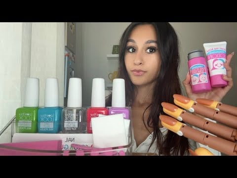 ASMR| Doing YOUR plastic nails at the BEST nail salon 💅