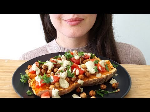 ASMR: Mediterranean Baked Sweet Potatoes (No Talking)