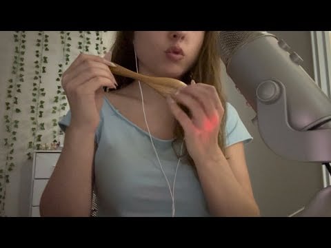 ASMR | wooden spoon 🥄🪵 “eating you”mouth sounds, teeth sounds, tapping 