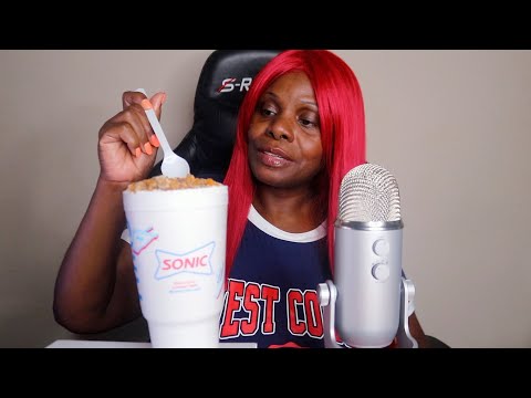 LARGE SONIC BLAST BUTTERFINGER REESE CUP ASMR EATING SOUNDS SAD NEWS
