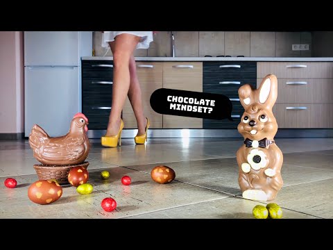 Pea vs. Chocolate Bunny! High Heels Crushing Food! Oddly Satisfying ASMR