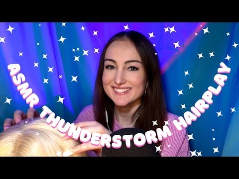 ASMR ⛈️ Playing With Your Hair During a Thunderstorm - No Talking (scalp massage & hair brushing)