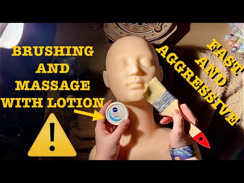 ASMR|⚠️FAST AGGRESSIVE BRUSHING AND MASSAGE W/ LOTION MANNEQUIN. SOFT SPEAKING ITALIAN ENGLISH.