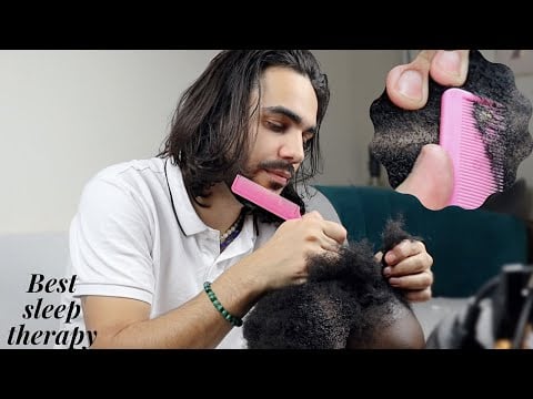 ASMR | Best Scalp Dandruff Scratching on Afro Hair for GOOD SLEEP