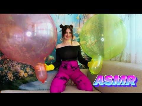 ASMR | 24-Inch Balloons ~ Inflating, Popping, Deflating With Rubber Gloves 🩷